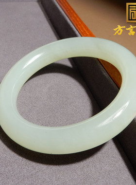 方言和田玉精品特色放漏青海料晴水色内径卡57mm正装女士手镯A10