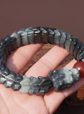 方言和田玉新疆青花意境聚墨手串