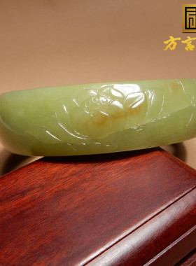 方言和田玉新疆且末黄口带糖手镯