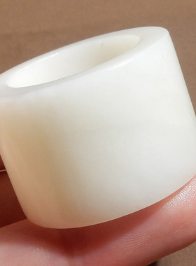 火爆方言精品和田玉俄罗斯老坑料温润细腻白玉内径22mm扳指戒指s2