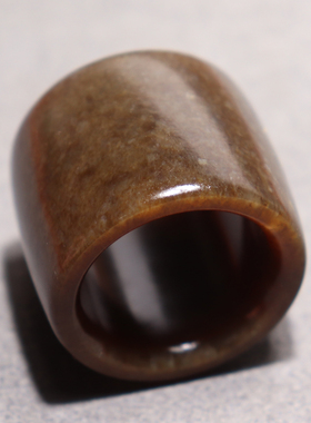 方言精品和田玉新疆且末料高脂油润全糖糖玉内径22.5mm豪华扳指O2