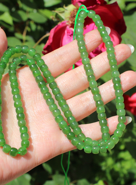 俄罗斯碧玉辣绿色6mm老型珠手串