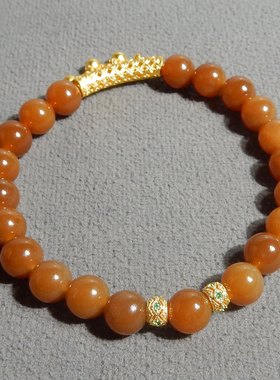 方言和田玉精品特色新疆且末料红糖玉8mm新中式搭配手链手串A5