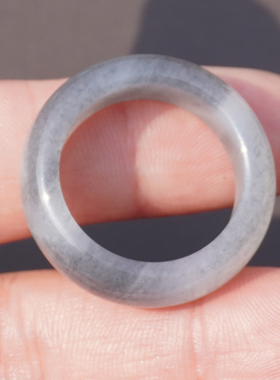 方言和田玉细润青花籽一线天戒指