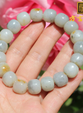 方言和田玉黄沁点墨青花籽料手串