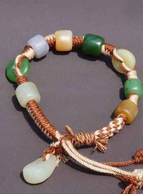 糖玉碧玉烟紫手工编织多宝老光珠