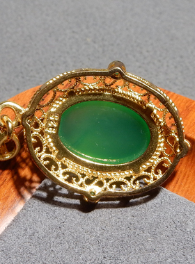 方言和田玉精品荔枝冻冰种佩戴级玛瑙玉髓绿色925银镶吊坠挂件R9