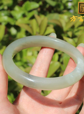 青海老坑料晴水色飘烟紫54mm手镯