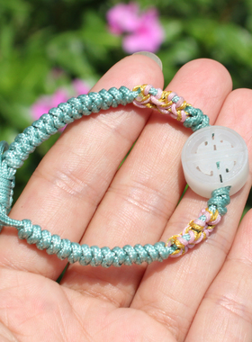 方言和田玉高脂糯白玉镂空手串