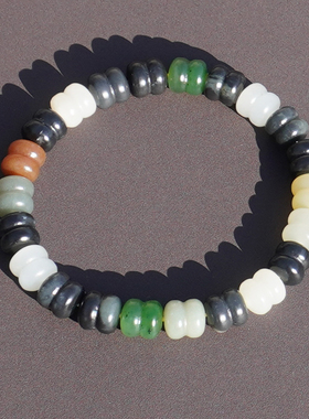 方言和田玉青花楼兰多宝多彩手串