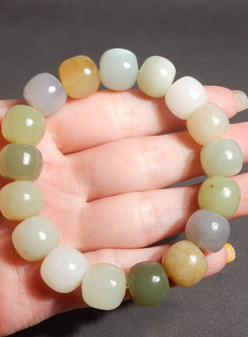 新疆糖青玉晴水多宝12mm老型手串