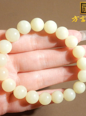 新疆且末老坑料黄口圆珠10mm手串