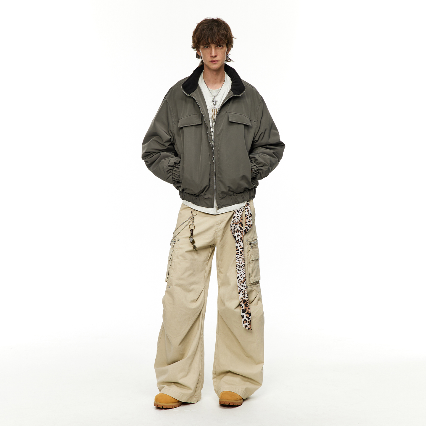 男道美式复古立领cleanfit工装羽绒服男2025冬季宽松加厚羽绒外套 - 图1