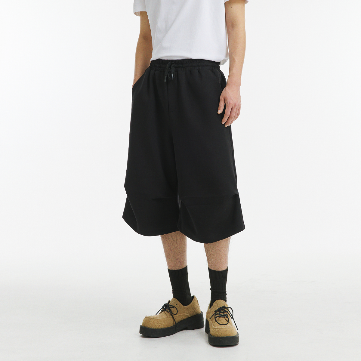 男道美式360G空气层弯刀廓形七分短裤男2025新款宽松休闲裤子潮,淘宝优惠券,粉丝福利购,淘宝优惠卷