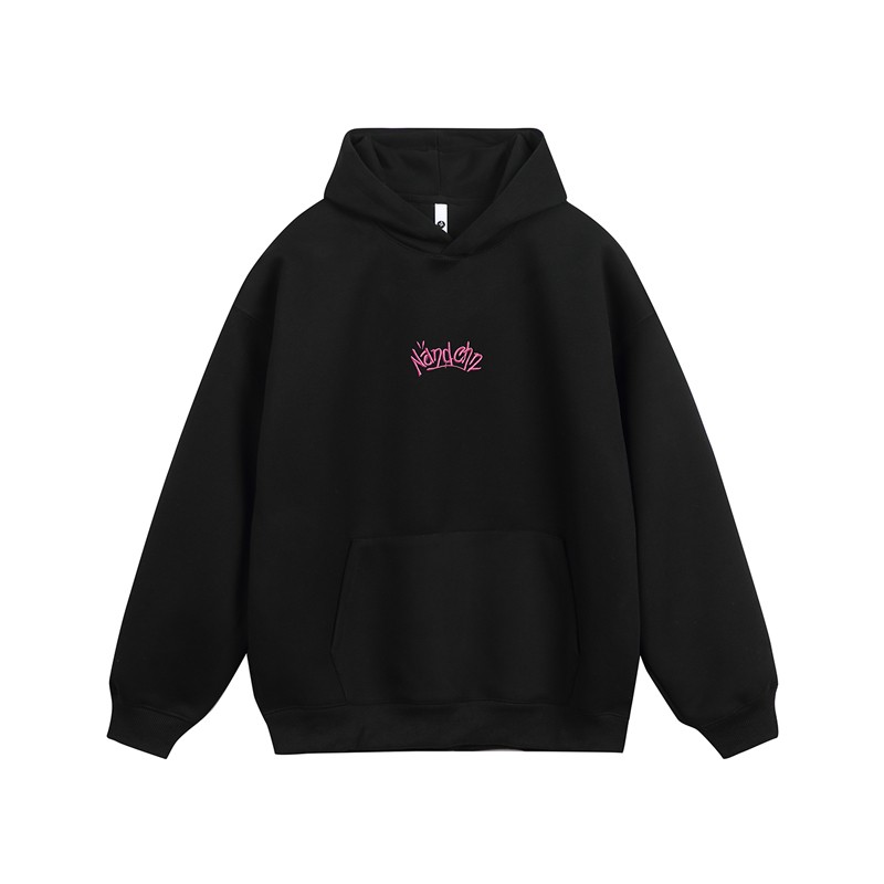 男道潮牌美式重磅连帽卫衣男女高街字母印花宽松重磅无性别帽衫 - 图3