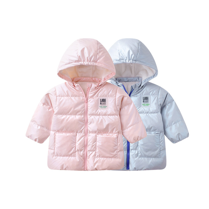 拉比童装羽绒服25秋冬新品儿童中长羽绒服宝宝加绒加厚连帽羽绒服