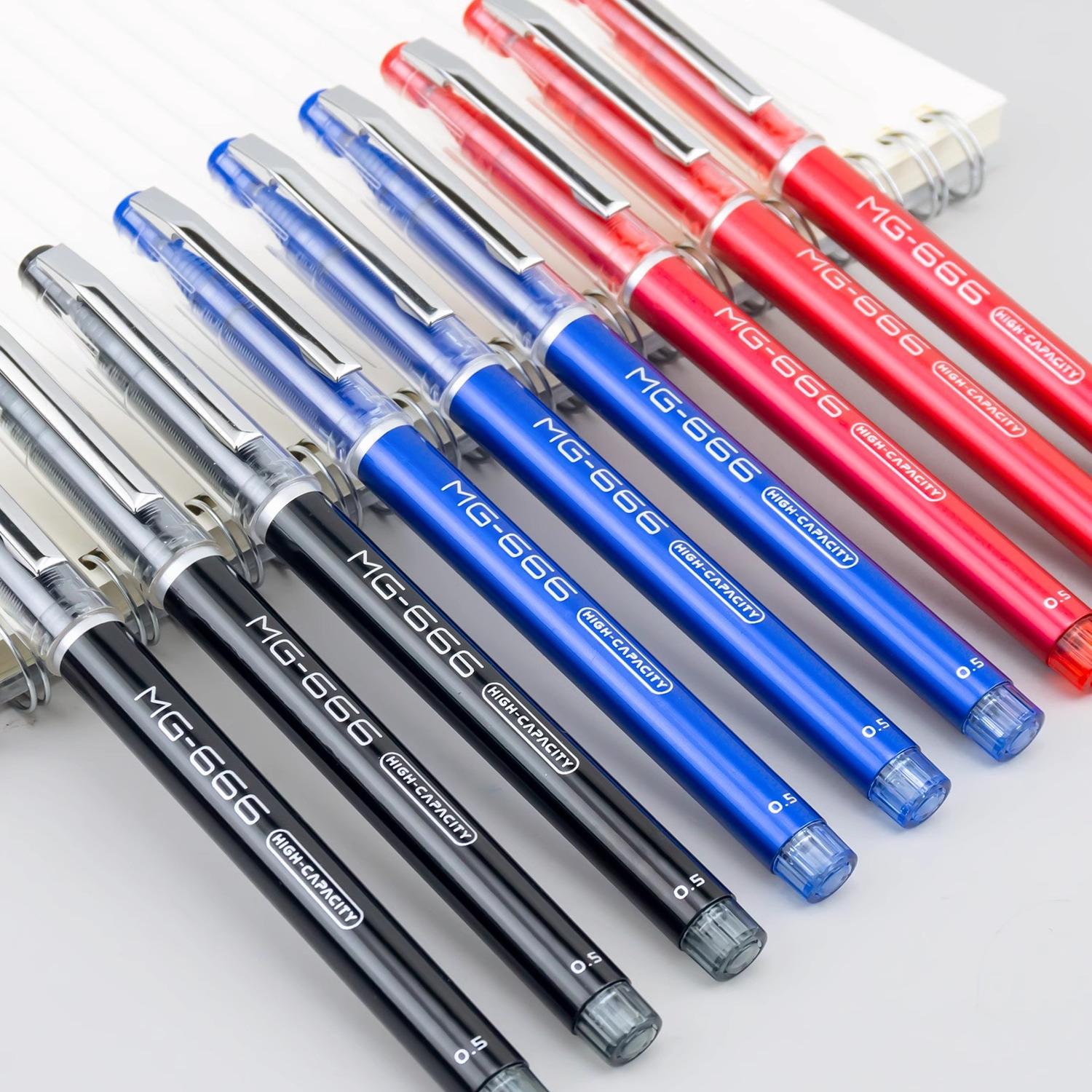 晨光B4501中性笔黑色0.5学生用全针管签字笔碳素水笔毛笔替芯热销 - 图2