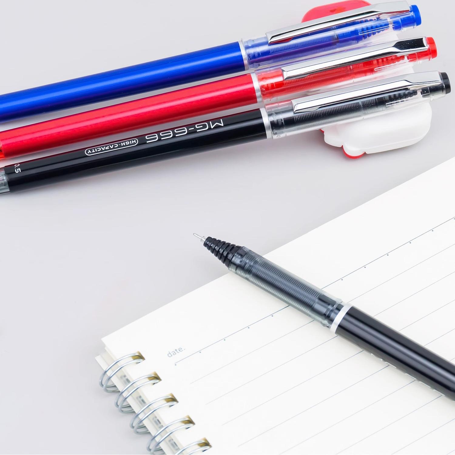 晨光B4501中性笔黑色0.5学生用全针管签字笔碳素水笔毛笔替芯热销 - 图1