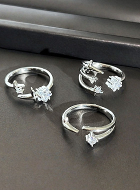 漫天星河极简风星芒气质叠戴冷淡风开口戒指女时尚五角星轻奢指环