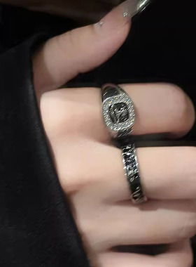 欧美个性土星戒指女高级感百搭轻奢潮流小众设计锆石星球开口指环