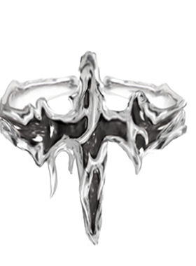 个性潮酷不规则肌理珐琅开口戒指ins小众设计气质冷淡风嘻哈指环