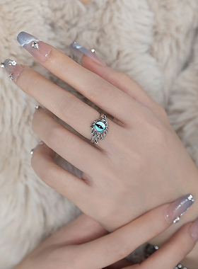 恶魔之眼开口戒指女猫眼小众设计高级感ins个性精致时尚食指戒潮