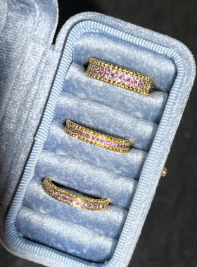 炫金紫钻闪耀叠戴精致万花筒戒指女ins冷淡风小众彩钻时尚食指戒