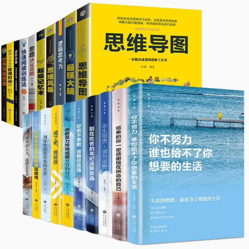 HY20册思维导图书籍思维风暴正版大书籍记忆术Z强大脑开发训练书逻辑思维训练书籍套初高中学生提升记忆简单的逻辑学入门书籍 - 图2