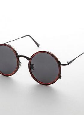 美国代购80s蒸汽朋克圆形太阳镜
