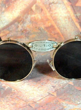 手作蒸汽朋克福尔摩斯黑镜片太阳