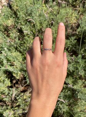 情侣14K玫瑰金蓝钻石镶嵌对戒指