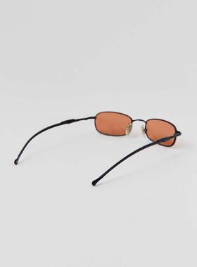 美国代购复古长方形黑色太阳镜