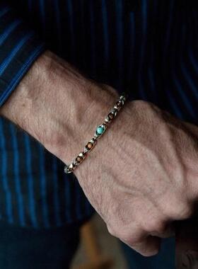 绿松石意大利纯银个性化礼物手链