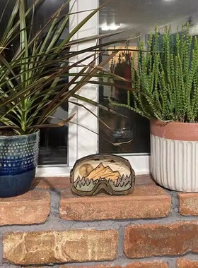 天空鸟树木滑雪板护目镜装饰摆件