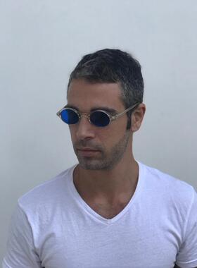 古着哥特蒸汽朋克小号椭圆太阳镜