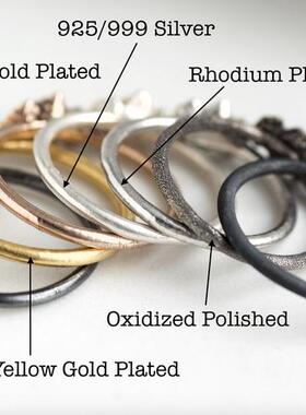 天然浅蓝色绿松石带状宝石戒指