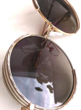 俄罗斯代购复古圆形斑马太阳镜