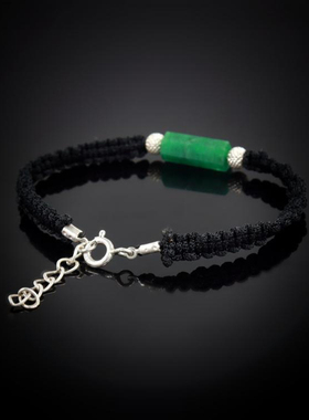 中性复古天然原始祖母绿宝石手链