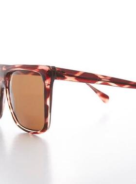 80年代古着方形玳瑁防UV太阳镜