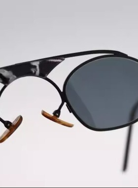 黑色蒸汽朋克微型圆形太阳镜