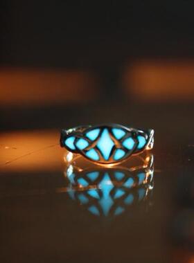 凯尔特结发光脚趾环纯银夜光戒指