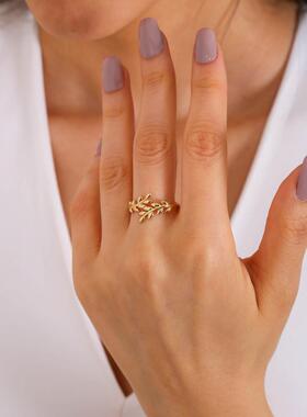 简约精致百搭14K纯金橄榄叶礼物