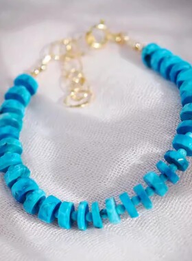 美国代购手作波西米亚绿松石手链