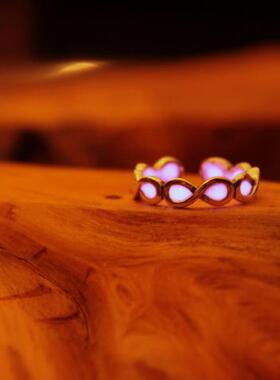 夜光戒指925纯银无限结编织恋人