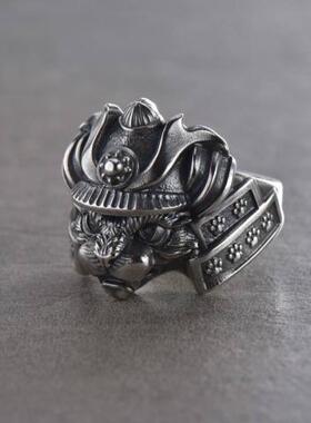 猫咪小猫宠物戒指氧化纯银复古