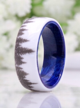 森林私语陶瓷接骨木戒指男女通用