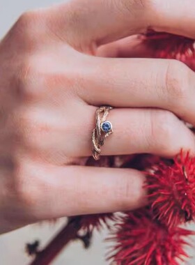 14K纯金复古天然紫水晶戒指镶嵌