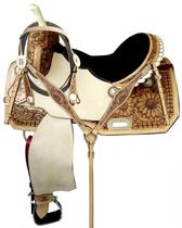 SADDLE AMERICAN HAND FOR BEAUTIFUL SUNFLOWER RELIEF EQUESTRIAN SPORTS BROWN GENUINE LEATHER SADDLE CUSHION