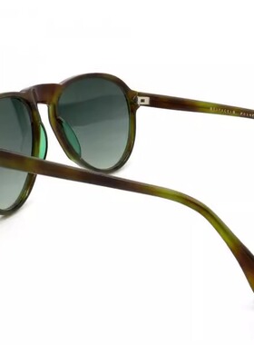 玳瑁色镜框绿色飞行员太阳眼镜