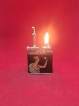 The Romanian Lighter is ancient with a delicate hand and a small mirror woman black enamel lighter